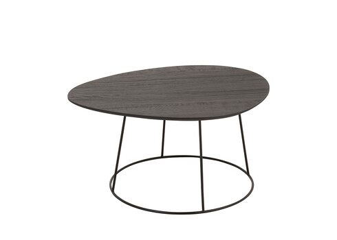 Diivanilaud OVAL tumehall / must, 69x55xH35 cm