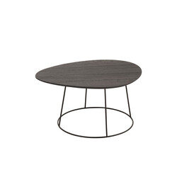 Diivanilaud OVAL tumehall / must, 69x55xH35 cm