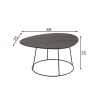 Diivanilaud OVAL tumehall / must, 69x55xH35 cm