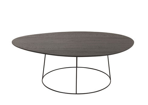 Diivanilaud OVAL tumehall / must, 121x80xH40 cm