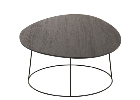 Diivanilaud OVAL tumehall / must, 121x80xH40 cm