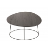 Diivanilaud OVAL tumehall / must, 121x80xH40 cm