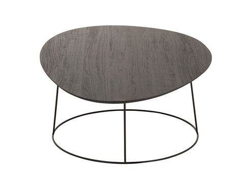 Diivanilaud OVAL tumehall / must, 121x80xH40 cm