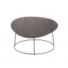 Diivanilaud OVAL tumehall / must, 121x80xH40 cm