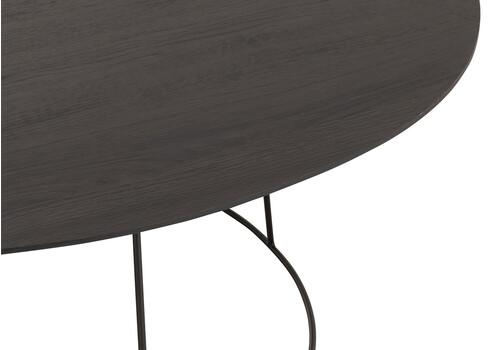 Diivanilaud OVAL tumehall / must, 121x80xH40 cm