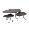 Diivanilaud OVAL tumehall / must, 121x80xH40 cm