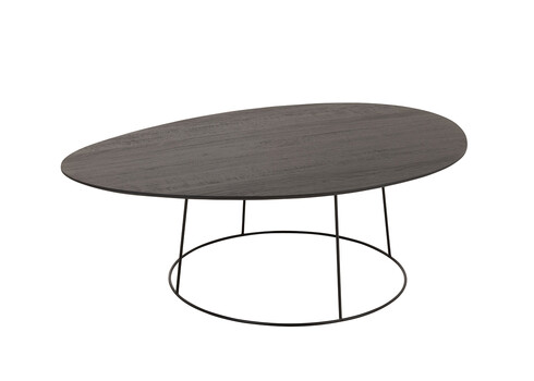 Diivanilaud OVAL tumehall / must, 121x80xH40 cm