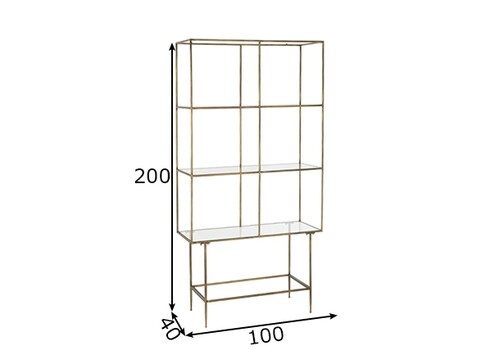 Riiul CLASS kuldne, 100x40xH200 cm