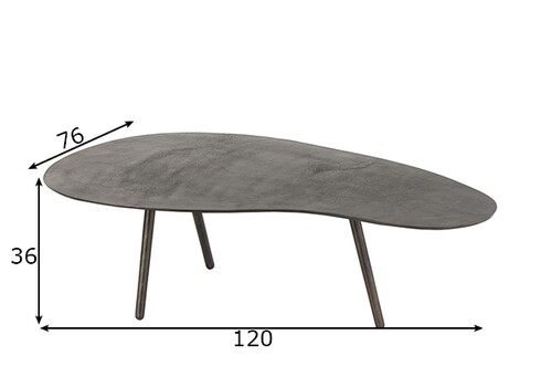 Diivanilaud DROP must, 120x76xH36 cm