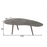 Diivanilaud DROP must, 120x76xH36 cm