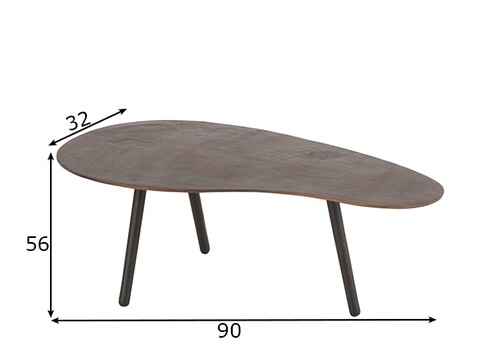 Diivanilaud DROP pruun, 90x56xH32 cm