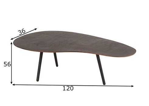 Diivanilaud DROP pruun, 120x76xH36 cm
