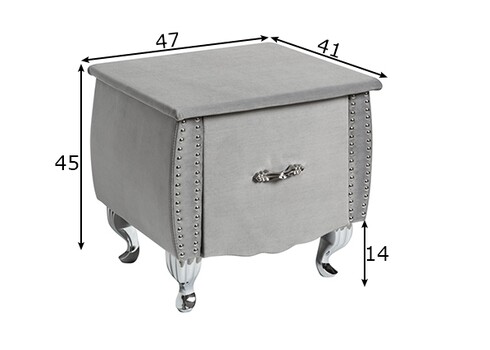 Öökapp EXTRAVAGANCIA hõbehall, 47x41xH45 cm