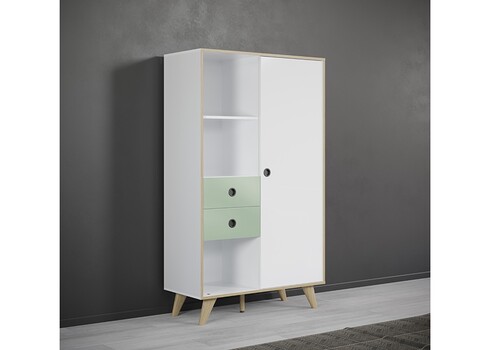 Kummut ADELAIDE valge läige / roheline, 90x153xH40 cm