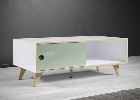 Diivanilaud ADELAIDE valge läige / roheline, 115x60xH46 cm