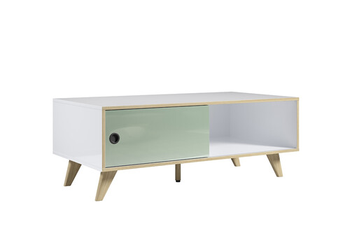 Diivanilaud ADELAIDE valge läige / roheline, 115x60xH46 cm