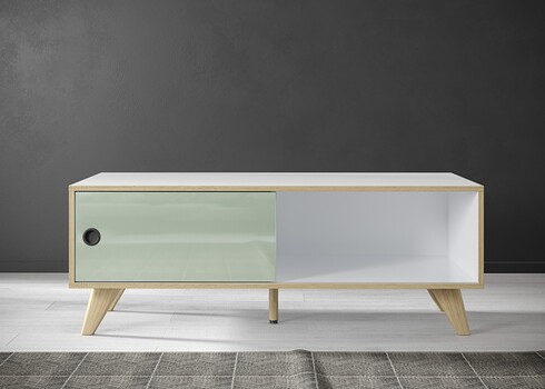 Diivanilaud ADELAIDE valge läige / roheline, 115x60xH46 cm