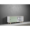 Tv-alus ADELAIDE valge läige / roheline, 145x40xH63 cm