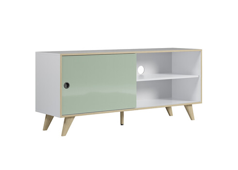 Tv-alus ADELAIDE valge läige / roheline, 145x40xH63 cm