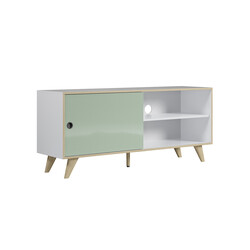 Tv-alus ADELAIDE valge läige / roheline, 145x40xH63 cm