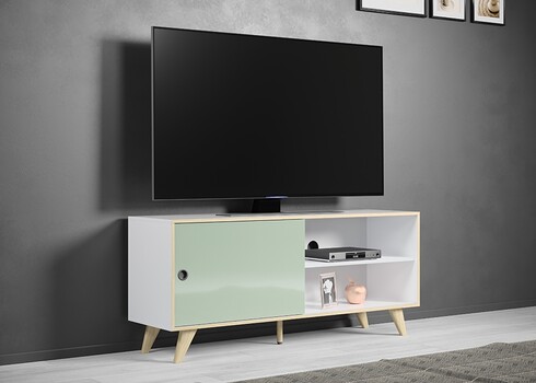 Tv-alus ADELAIDE valge läige / roheline, 145x40xH63 cm