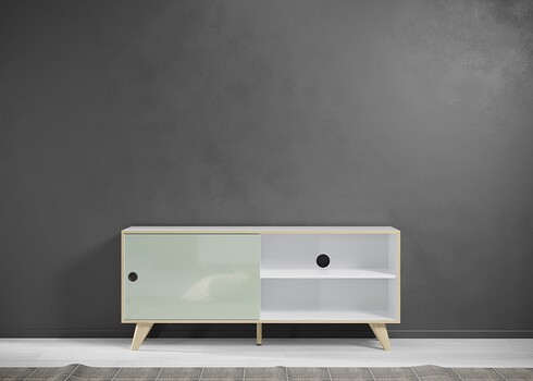 Tv-alus ADELAIDE valge läige / roheline, 145x40xH63 cm