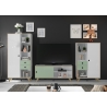 Tv-alus ADELAIDE valge läige / roheline, 145x40xH63 cm