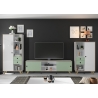 Tv-alus ADELAIDE valge läige / roheline, 217x40xH63 cm