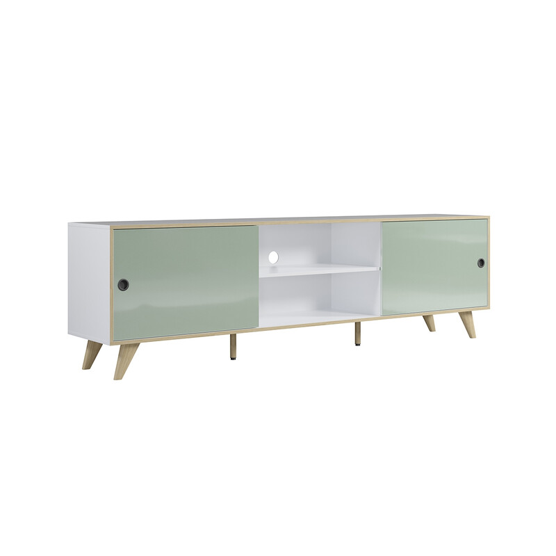 Tv-alus ADELAIDE valge läige / roheline, 217x40xH63 cm Tv-alus ADELAIDE valge läige / roheline, 217x40xH63 cm