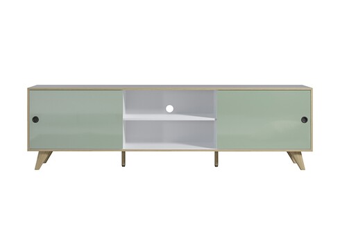 Tv-alus ADELAIDE valge läige / roheline, 217x40xH63 cm
