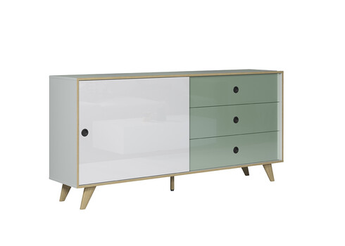 Kummut ADELAIDE valge läige / roheline, 180x40xH86 cm