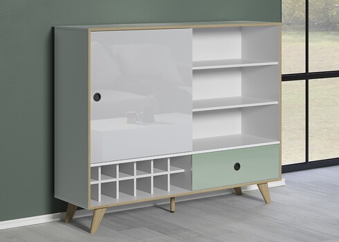 Baarikapp ADELAIDE valge läige / roheline, 145x40xH118 cm