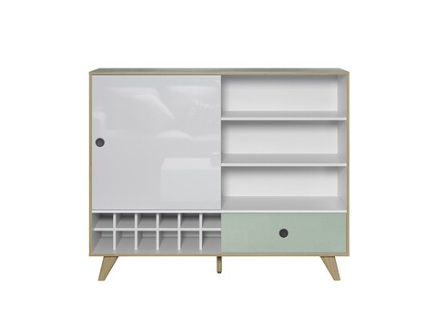 Baarikapp ADELAIDE valge läige / roheline, 145x40xH118 cm