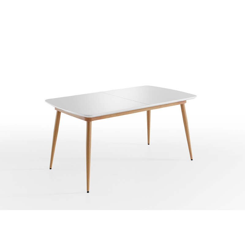 Pikendatav söögilaud BOZEN valge / tamm, 160-200x90xh76 cm