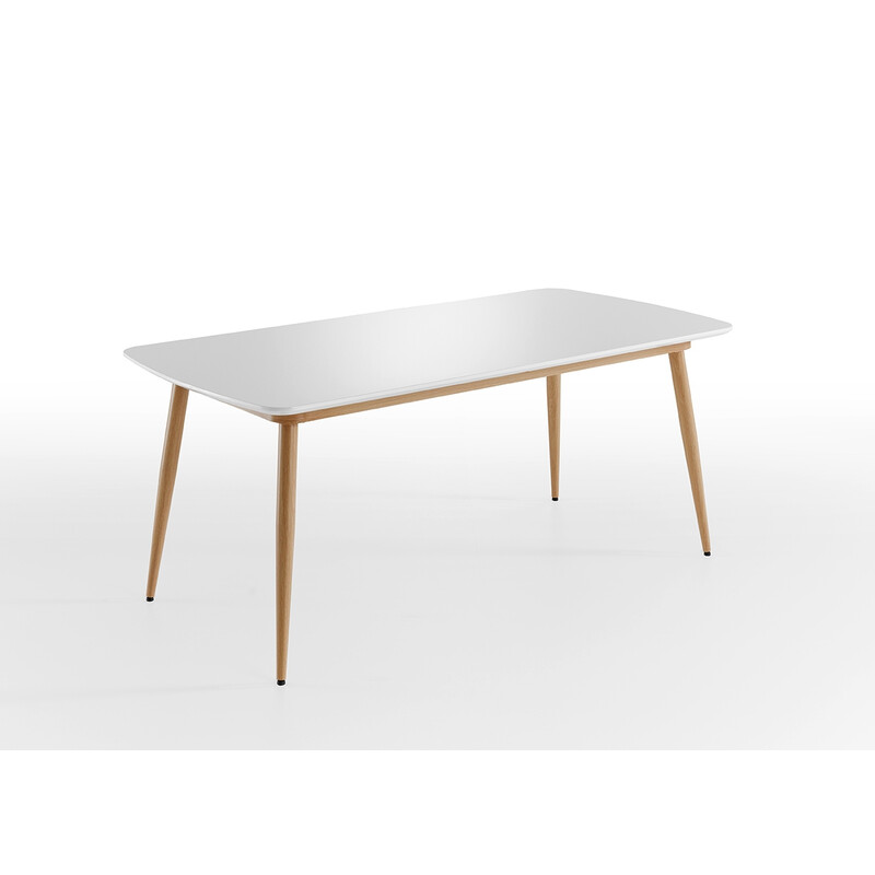 Söögilaud BOZEN valge / tamm, 180x90xH75 cm