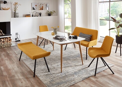 Söögilaud BOZEN valge / tamm, 180x90xH75 cm