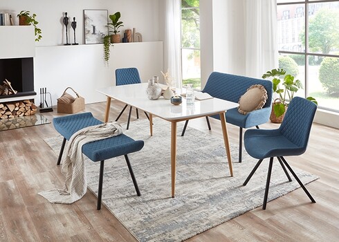 Söögilaud BOZEN valge / tamm, 180x90xH75 cm