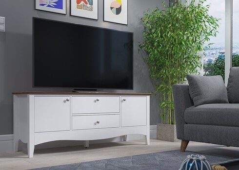 Tv-alus LISSABON valge, 140x42xH58 cm