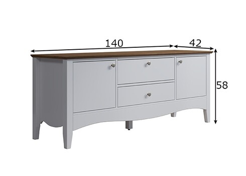 Tv-alus LISSABON valge, 140x42xH58 cm