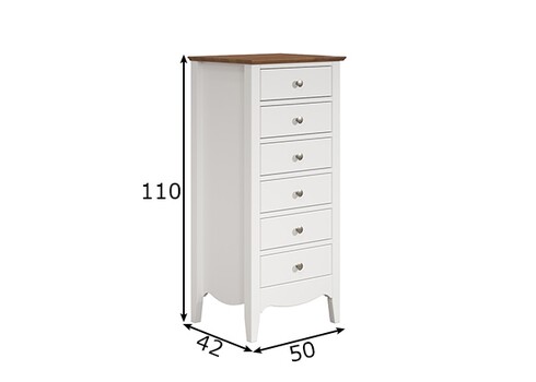 Kummut LISSABON valge, 50x42xH110 cm