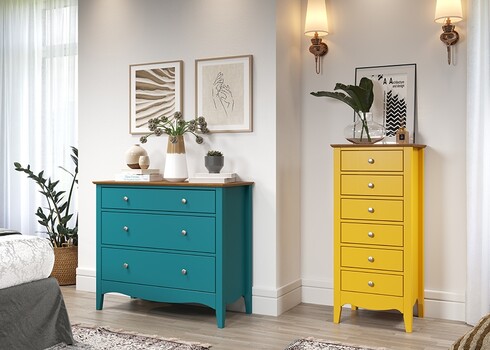 Kummut LISSABON kollane, 50x42xH110 cm