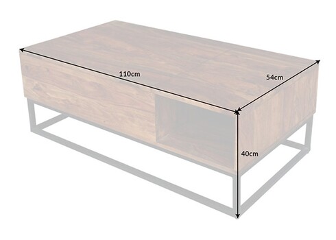 Pikendatav diivanilaud FUNCTION sheesham, 110x50-73xH40-58 cm