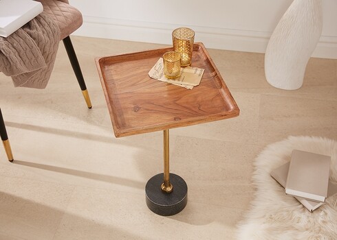 Abilaud TRAYFUL pruun / kuldne, 35x35xH55 cm