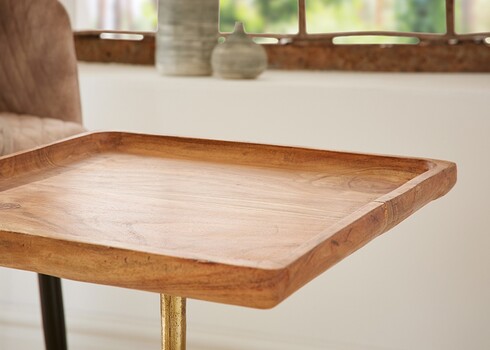 Abilaud TRAYFUL pruun / kuldne, 35x35xH55 cm