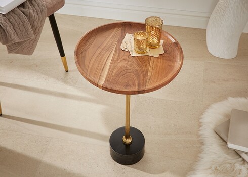 Abilaud TRAYFUL pruun / kuldne, 40x40xH55 cm