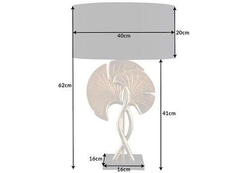 Lauavalgusti GINKO kuldne / must, 40x40xH62 cm