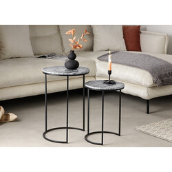 Abilaudade komplekt ELEMENTS hall marmor / must, 2 tk