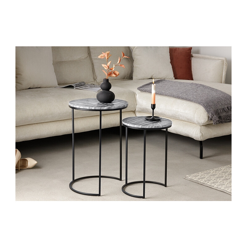 Abilaudade komplekt ELEMENTS hall marmor / must, 2 tk