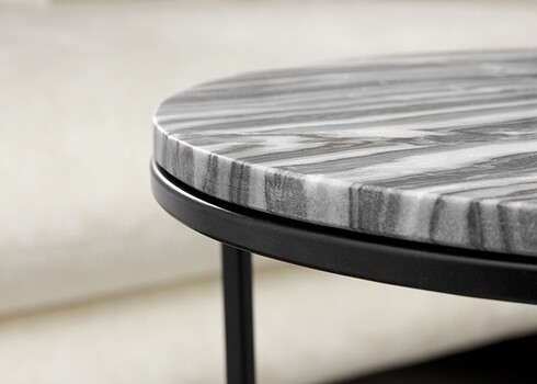 Abilaudade komplekt ELEMENTS hall marmor / must, 2 tk