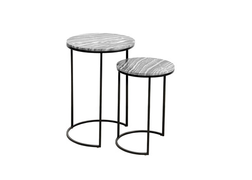 Abilaudade komplekt ELEMENTS hall marmor / must, 2 tk